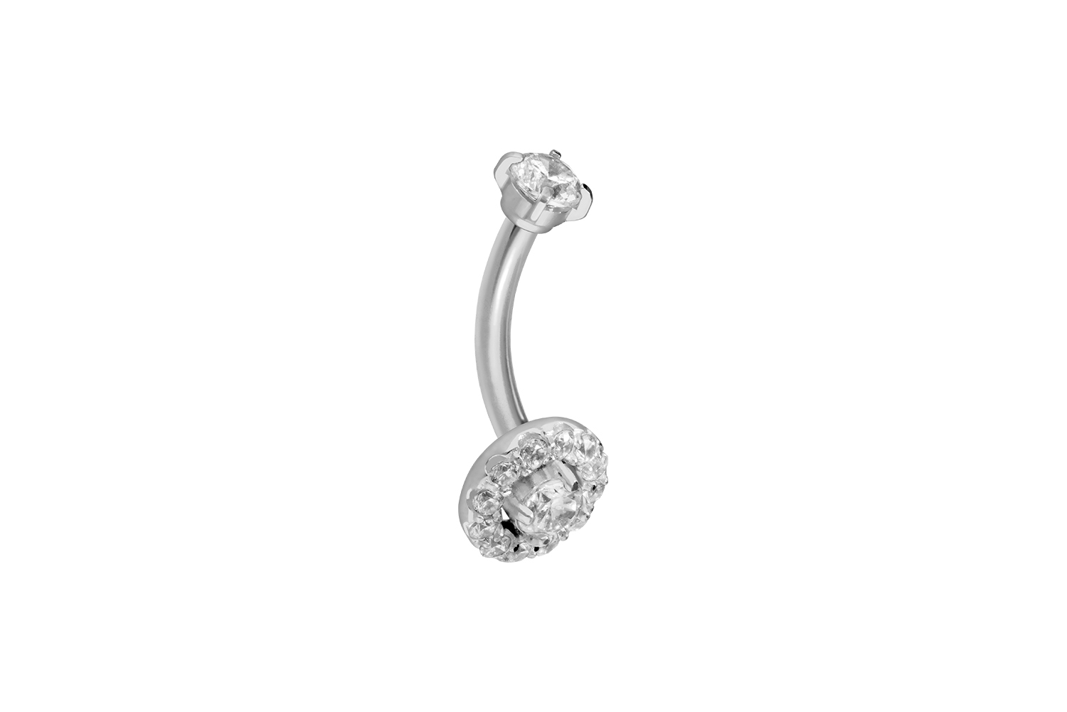 Titan Piercing Banane mit Push Fit KRISTALLDISC